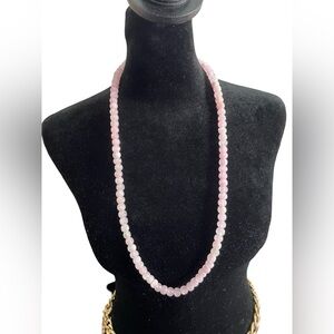 GENUINE ROSE QUARTZ 30” Strand Necklace Natural Gemstones Peace Tranquility